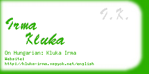 irma kluka business card